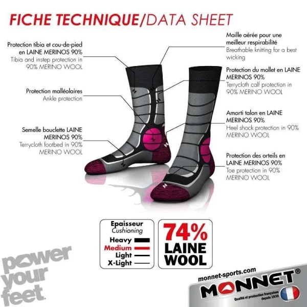 en france Top 10 😀 Monnet Trek Medium – Chaussettes randonnée 🧨 3