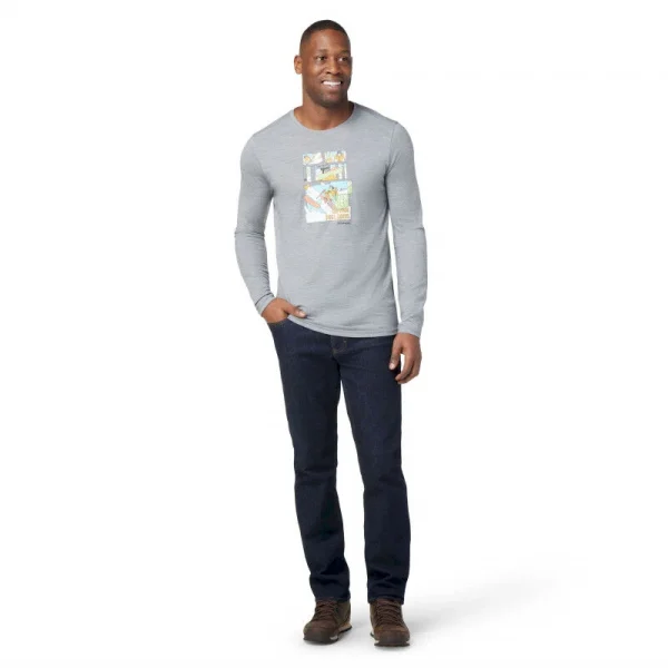 remise en ligne Offres 😉 Smartwool Winter Adventure Long Sleeve Graphic Tee Slim Fit – T-shirt homme 🎉 3